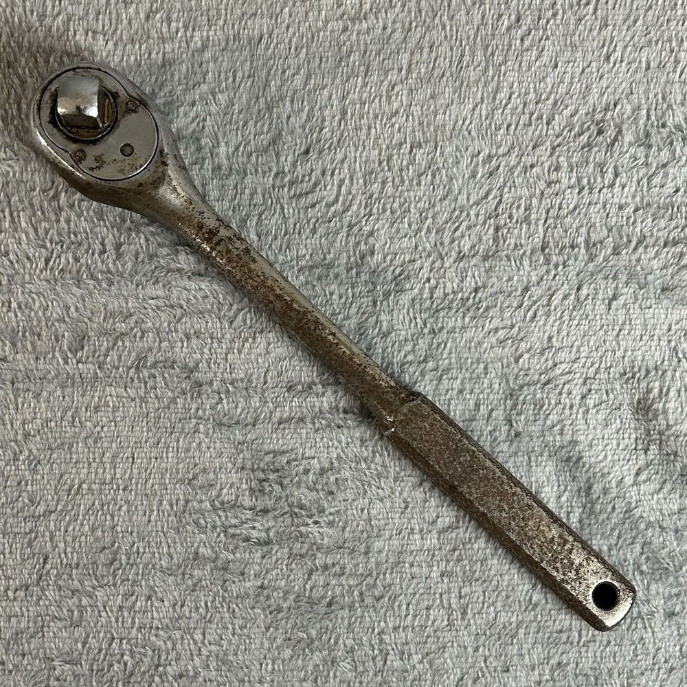 Armstrong S-91 1/2 Drive Ratchet USA Made Heavy Duty Knurled Handle Vintage